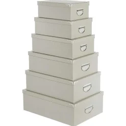 Boîte Coins Metal Gris 40X26.5X13.8Cm