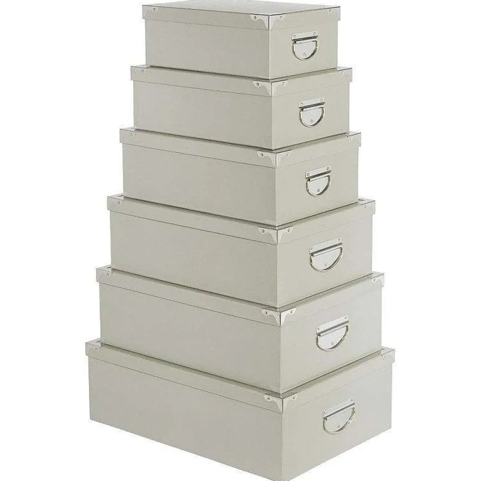 Boîte Coins Metal Gris 40X26.5X13.8Cm