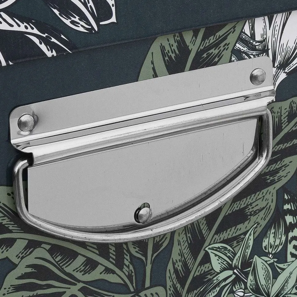 Boîte Coins Metal Imprime Flora D.32X21.5X11.8Cm