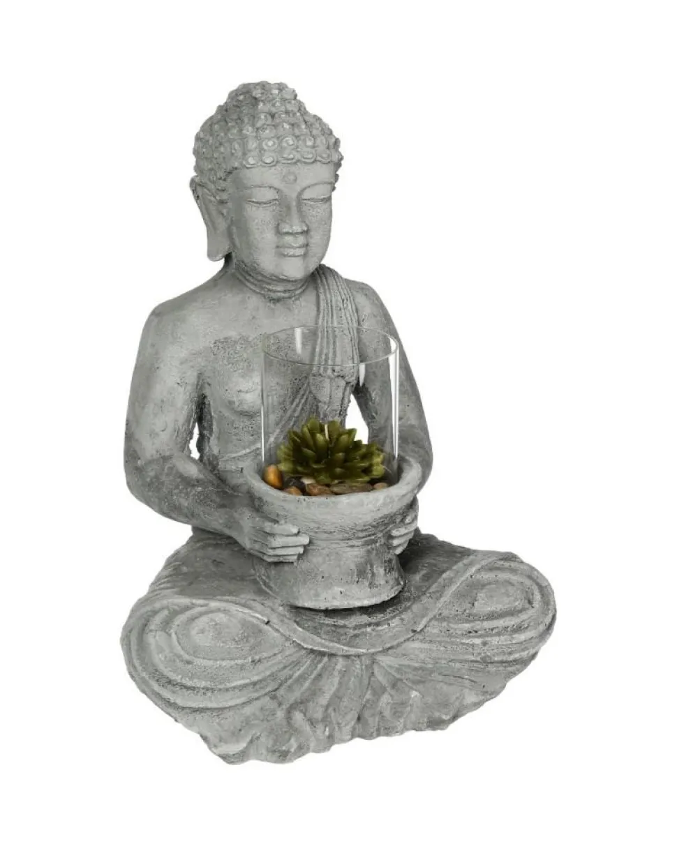 Atmosphera Bouddha Ciment Avec Accessoires