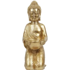 maxibazar Bouddha Dore Genou Offrande H.36Cm
