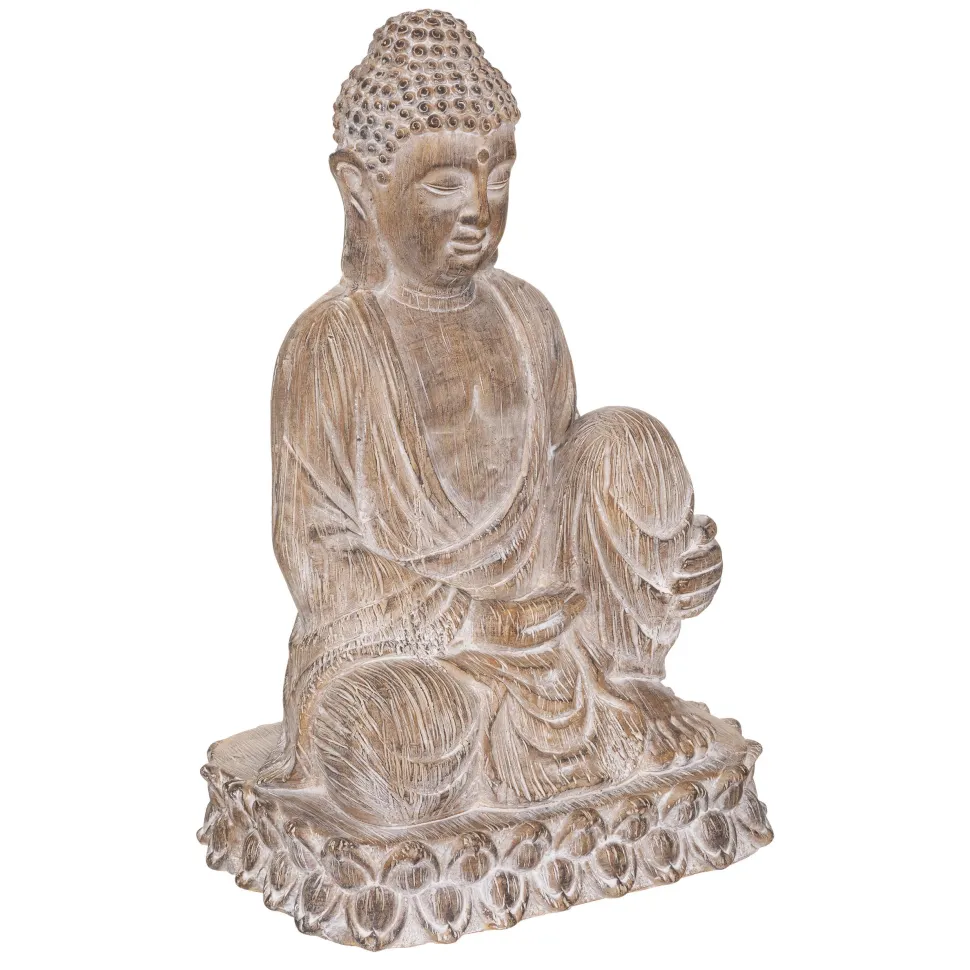 Atmosphera Bouddha Mgo Effet Bois H.67Cm
