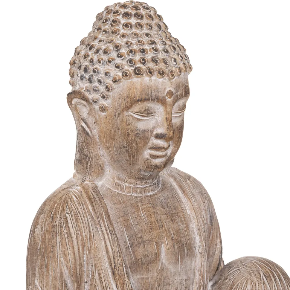 Atmosphera Bouddha Mgo Effet Bois H.67Cm