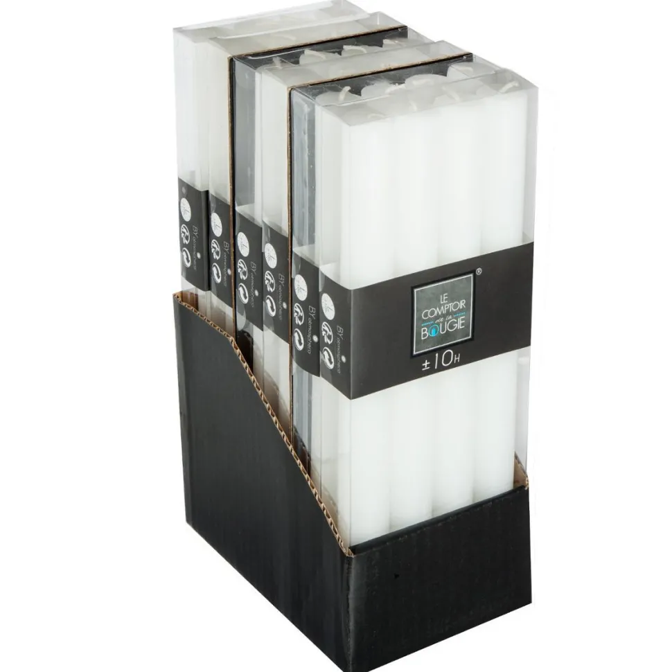 Atmosphera Bougie Baton X4 Rustic Blanc H.24.5Cm