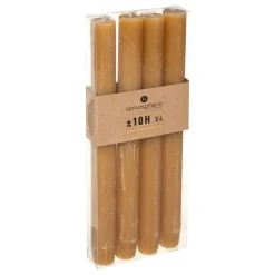 Atmosphera Bougie Baton X4 Rustic Jaune H.24.5Cm