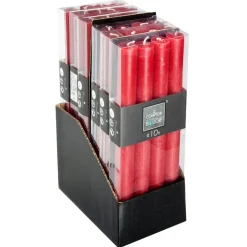 Atmosphera Bougie Baton X4 Rustic Rouge H.24.5Cm