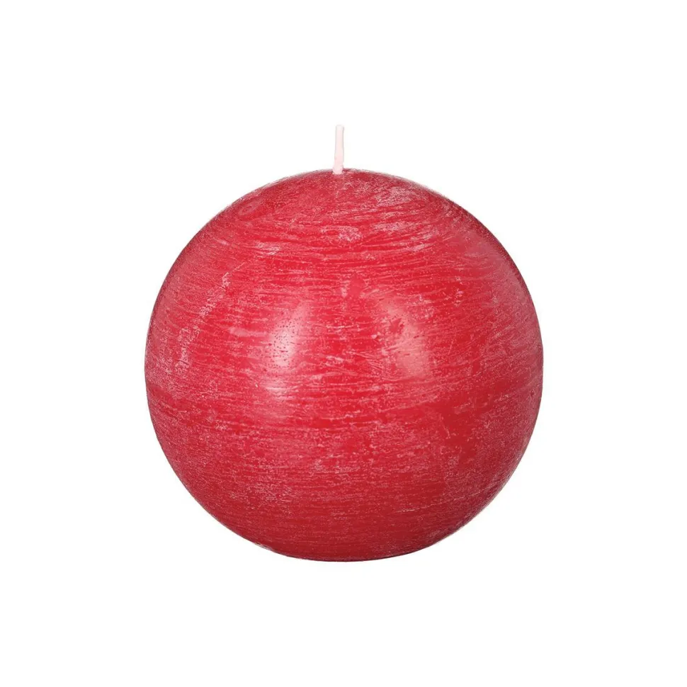 Atmosphera Bougie Boule Rustic Rouge D.10Cm