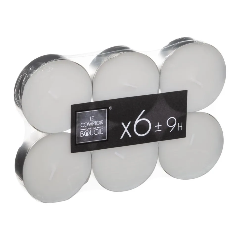 Atmosphera Bougie Chauffe Plat Blanche X6 Pieces