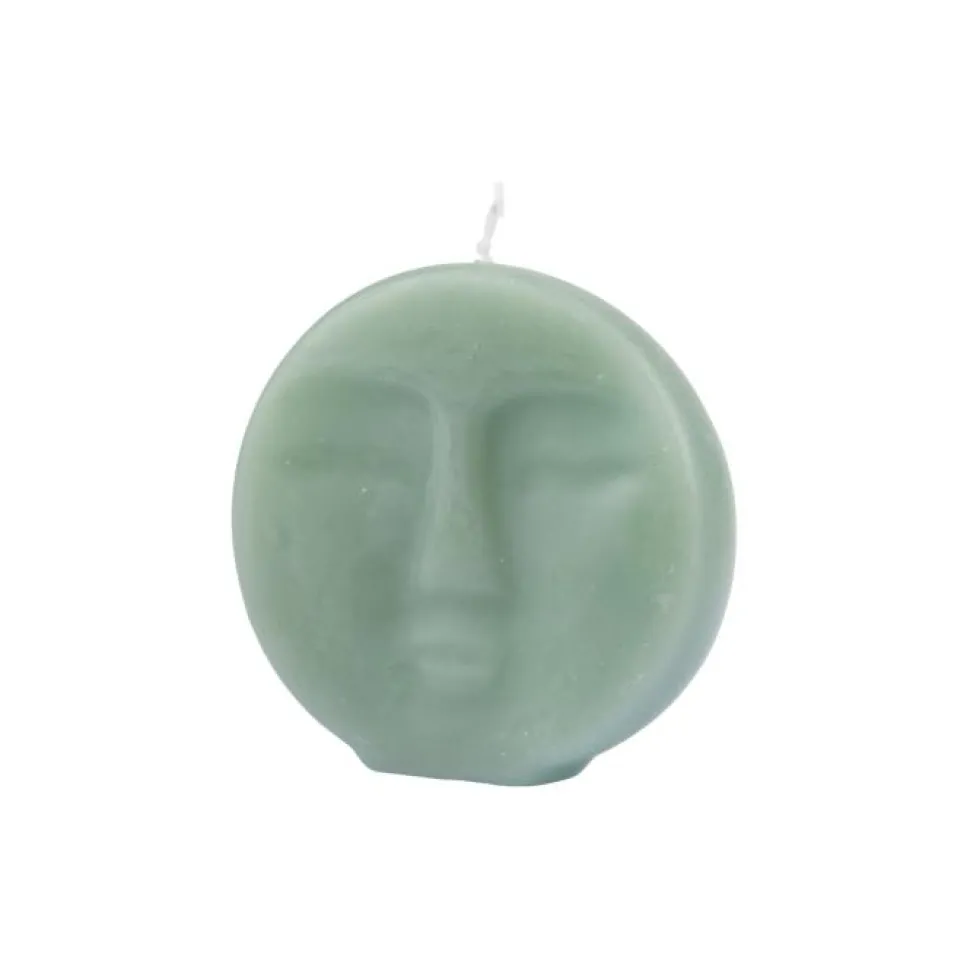 maxibazar Bougie Forme Visage 9X2.5X9Cm Celadon