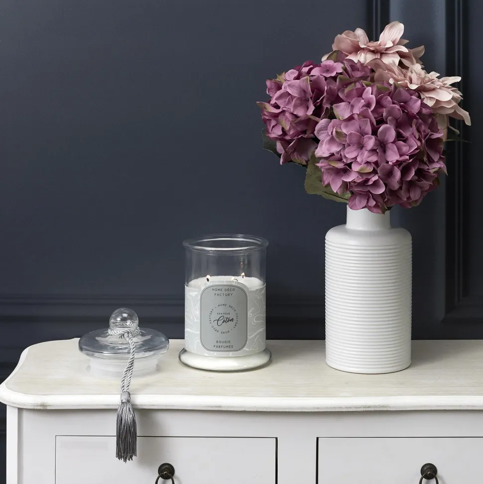 maxibazar Bougie Parfumee Bonbonniere Grise H23.5Cm