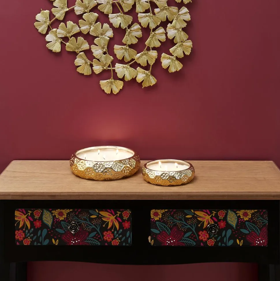 maxibazar Bougie Parfumee Ceramique Or Du Temps 3 Meches