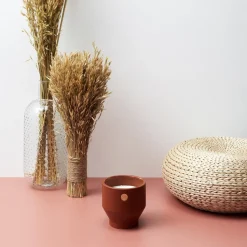 maxibazar Bougie Parfumee Ciment Ocre Medaillon