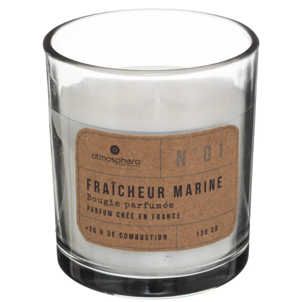 maxibazar Bougie Parfumee Verre Anti Odeur Salle De Bain 130G