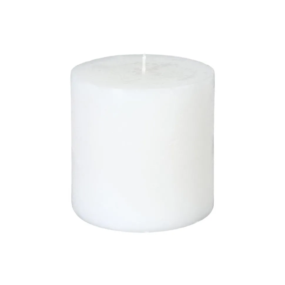 Atmosphera Bougie Ronde Rustic Blanc 10X10Cm
