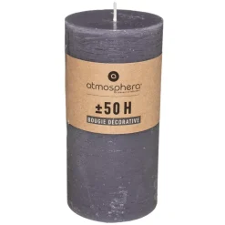 Atmosphera Bougie Ronde Rustic Gris 7X14Cm