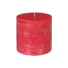 Atmosphera Bougie Ronde Rustic Rouge 10X10Cm