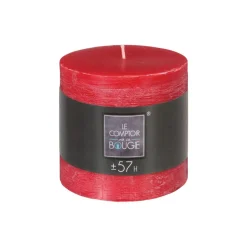 Atmosphera Bougie Ronde Rustic Rouge 10X10Cm