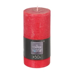 Atmosphera Bougie Ronde Rustic Rouge 7X14Cm