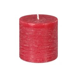 Atmosphera Bougie Ronde Rustic Rouge 6.7X7Cm