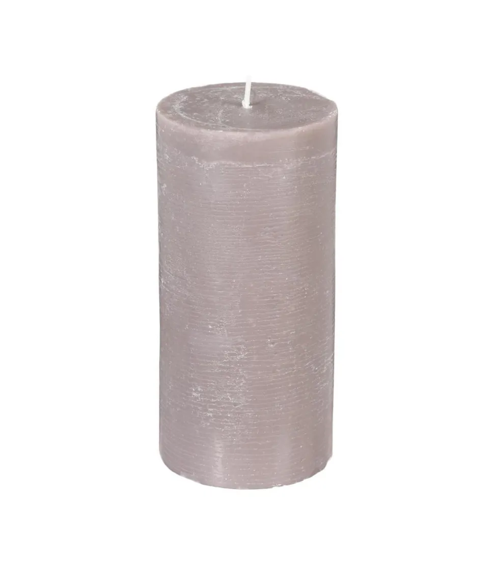 Atmosphera Bougie Ronde Rustic Taupe 7X14Cm
