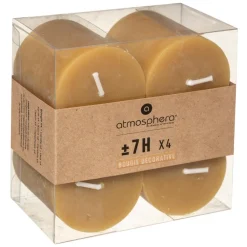 Atmosphera Bougie Votive Rustic Jaune X4