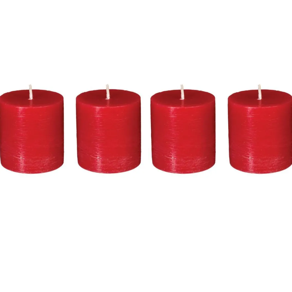 Atmosphera Bougie Votive Rustic X4 Rouge
