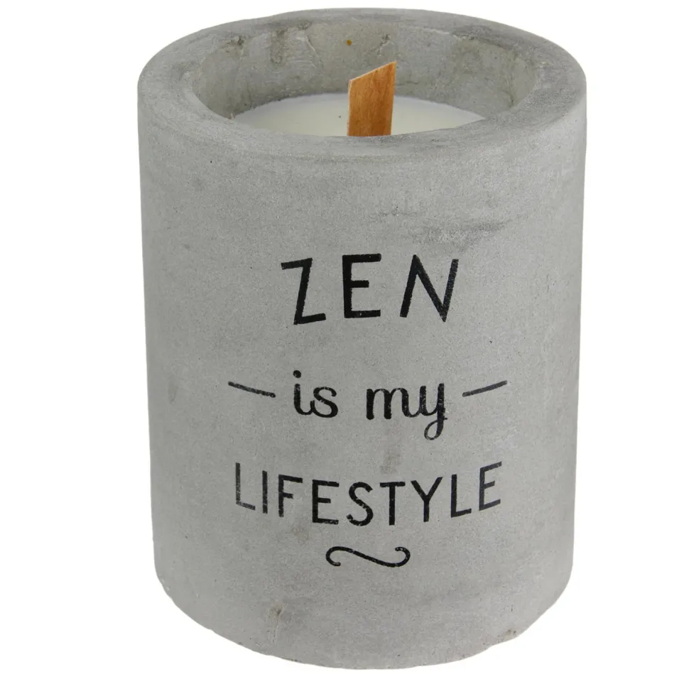 maxibazar Bougie Zen Ciment Meche Bois