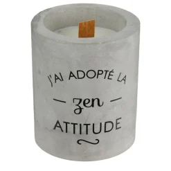maxibazar Bougie Zen Ciment Meche Bois