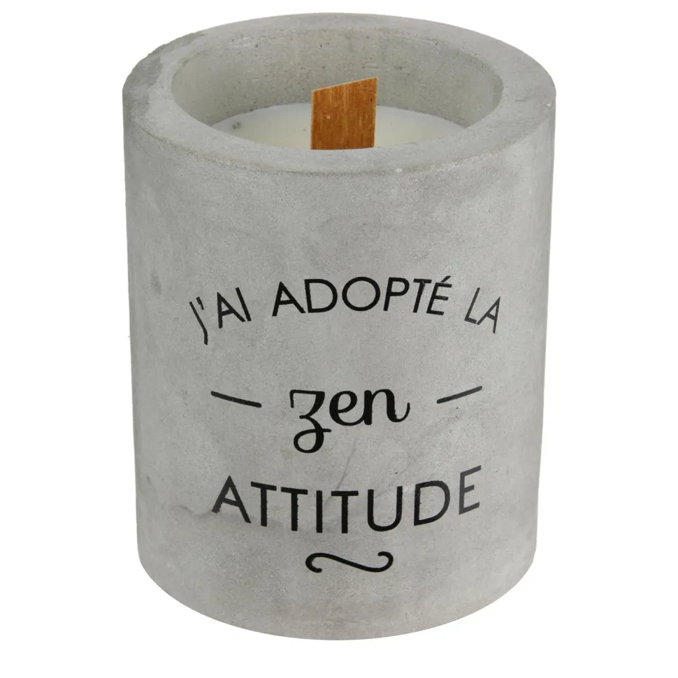 maxibazar Bougie Zen Ciment Meche Bois