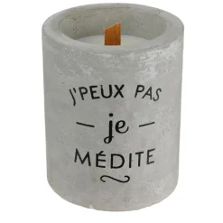 maxibazar Bougie Zen Ciment Meche Bois