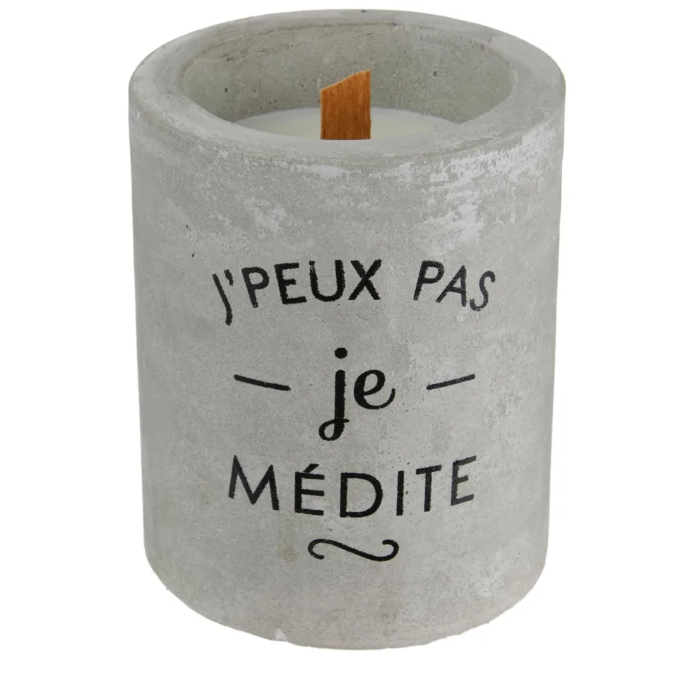 maxibazar Bougie Zen Ciment Meche Bois
