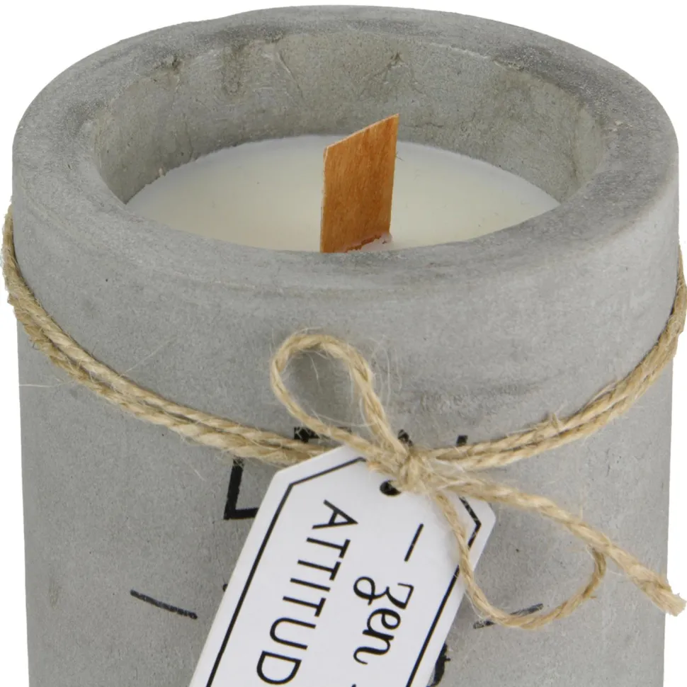 maxibazar Bougie Zen Ciment Meche Bois