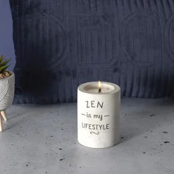 maxibazar Bougie Zen Ciment Meche Bois