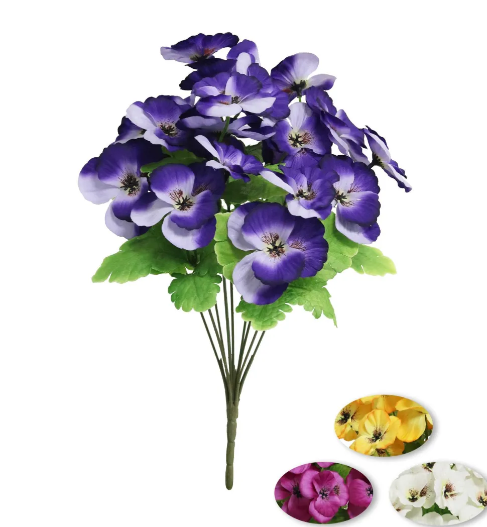 maxibazar Bouquet 20 Pensees H.40Cm Couleurs Assorties