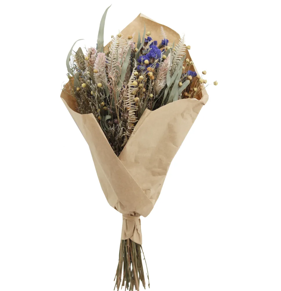 maxibazar Bouquet Fleurs Sechees Papier Kraft H.40Cm