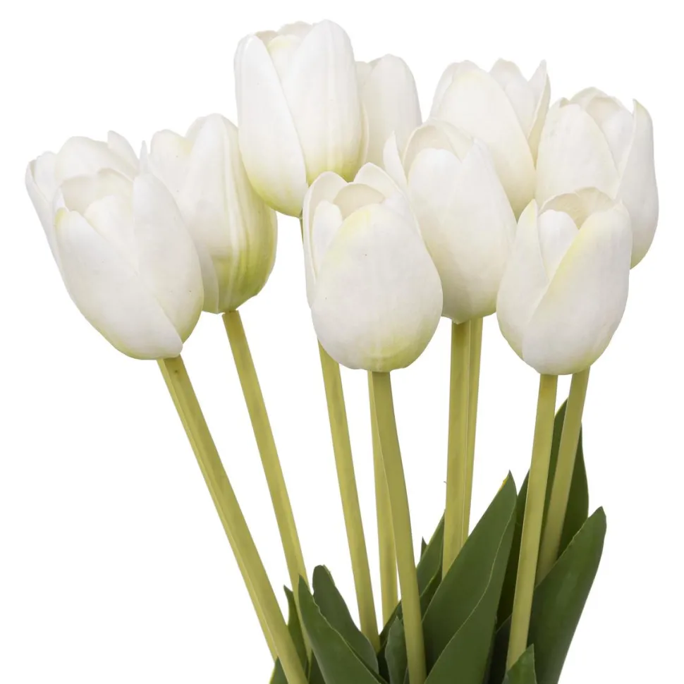 maxibazar Bouquet Tulipes Blanches H.48Cm