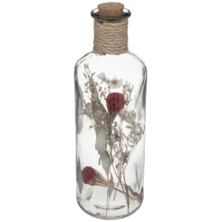 maxibazar Bouteille Verre Fleurs Sechees D.9X28Cm