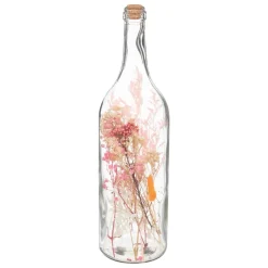 maxibazar Bouteille Verre Fleurs Sechees H.45Cm