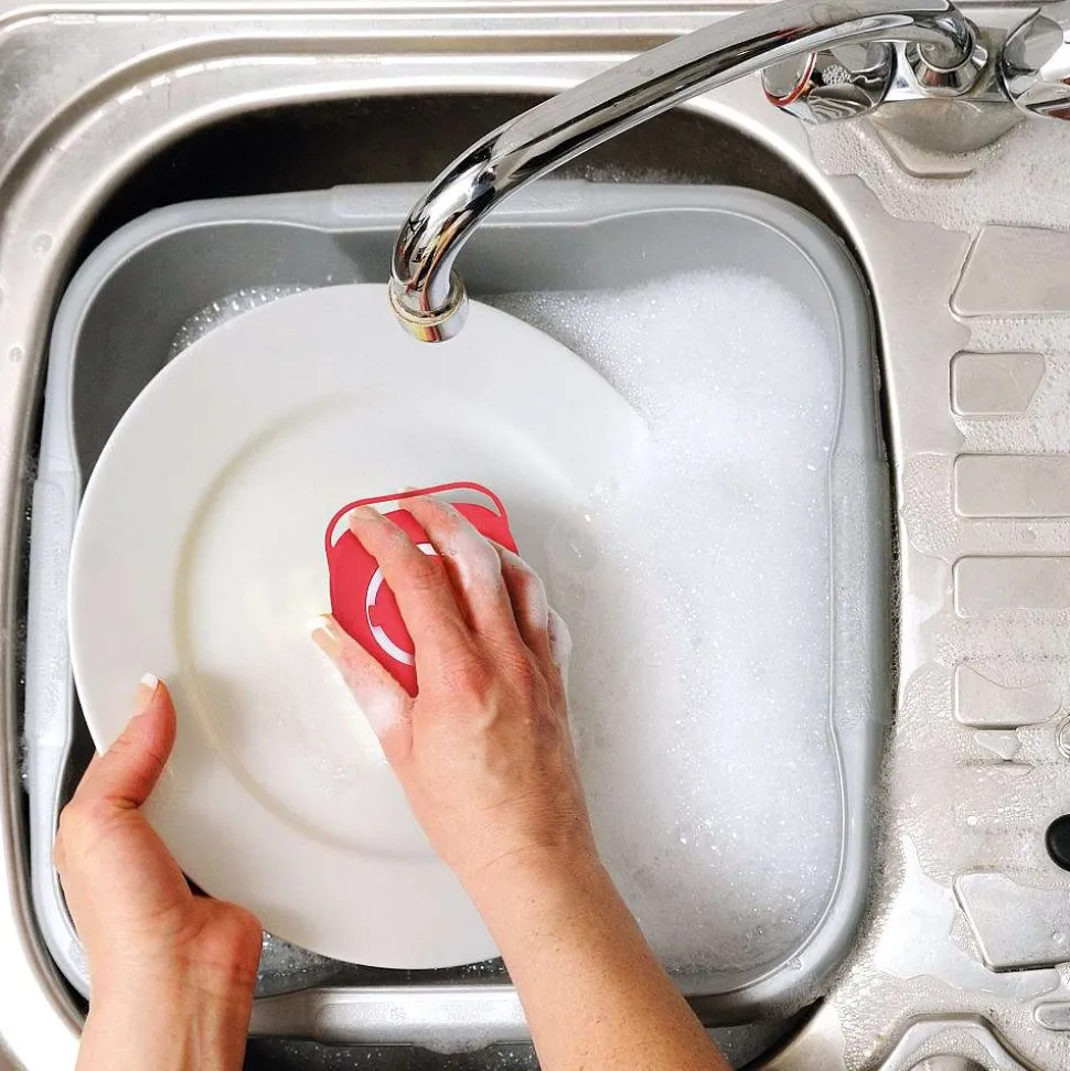 Brosse A Vaisselle Avec Reservoir Silicone