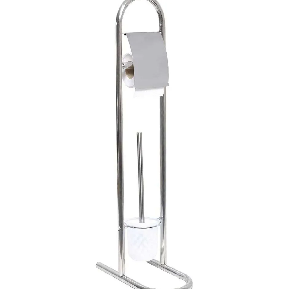 Brosse Et Derouleur Papier Wc Acier Inoxydable Promo Chrom