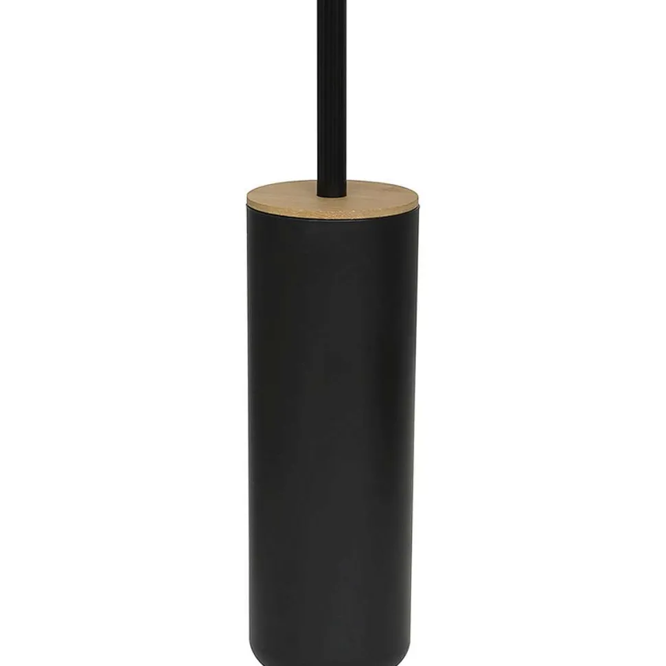 Brosse Wc Avec Couvercle Bambou Noir