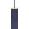 Brosse Wc Metal Couvercle Bambou Bleu