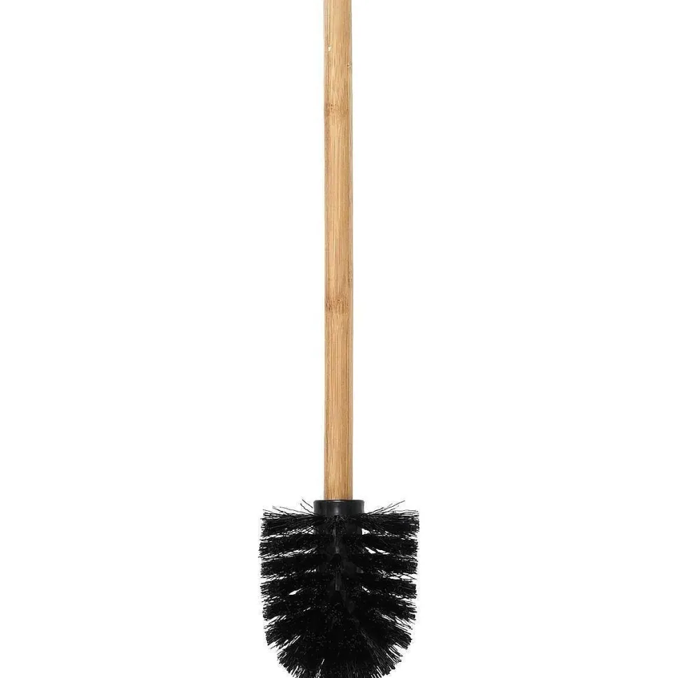 Brosse Wc Noir Manche Bambou