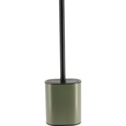 Brosse Wc Plate Silicone Et Support Metal Kaki Noir