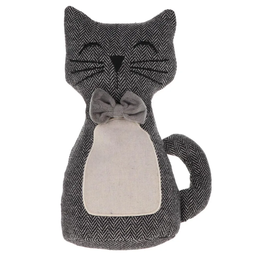 maxibazar Butee De Porte Forme Chat Noir Blanc