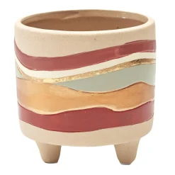 maxibazar Cache Pot Vagues Pied H.12Cm