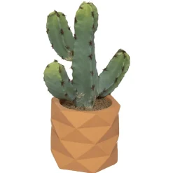 Atmosphera Cactus Pot Ceramique Effet Terracotta H.24Cm
