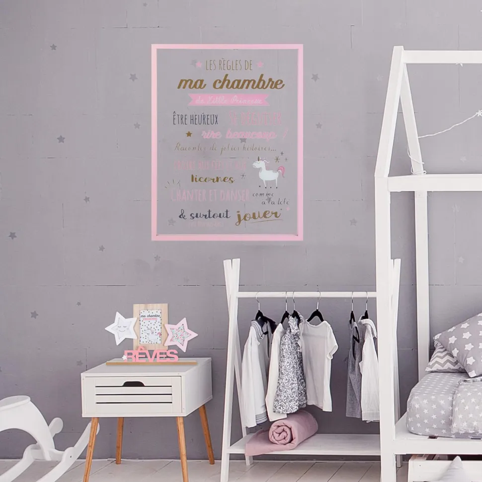 maxibazar Cadre Les Regles De La Chambre Fille