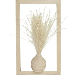 maxibazar Cadre Mural Vase Et Fleurs Sechees 19X32Cm
