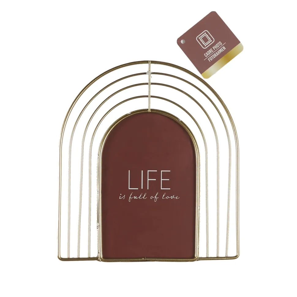 maxibazar Cadre Photo Arc Dore Terracotta 18X19Cm
